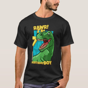 Rawr I m 7 Birthday Boys 7. Geburtstag Dino Tyrann T-Shirt