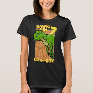 Rawr I m 7 Birthday Boys 7. Geburtstag Dino Yinlon T-Shirt