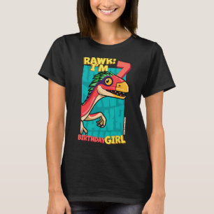 Rawr I m 7 Birthday Girls 7th Birthday Dino Deino T-Shirt