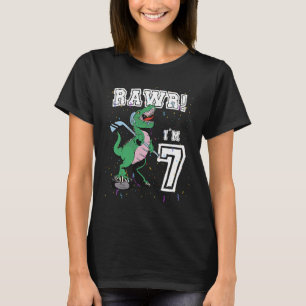 Rawr I m 7. Geburtstagsparty Rex Dinosaur Hockey T-Shirt