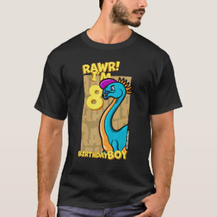Rawr I m 8 Birthday Boys 8. Geburtstag Dino Caudip T-Shirt