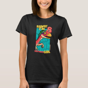 Rawr I m 8 Birthday Girls 8. Geburtstag Dino Deino T-Shirt