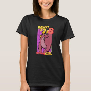 Rawr I m 8 Birthday Girls 8. Geburtstag Dino Wuerh T-Shirt