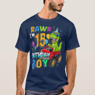 Rawr Ich bin 15. Geburtstag 15 Jahre alt Dinosauri T-Shirt