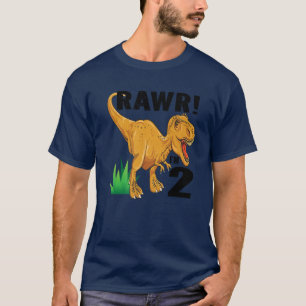 Rawr ich bin 2 Dinosaurier T Rex 2Nd Geburtstagski T-Shirt