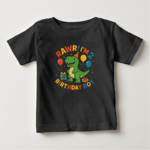 RAWR! Ich bin 2 - Niedlich Dinosaurier Geburtstag  Baby T-shirt