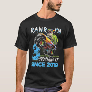 Rawr Ich bin 3 Monster Truck Dinosaurier 3. Geburt T-Shirt