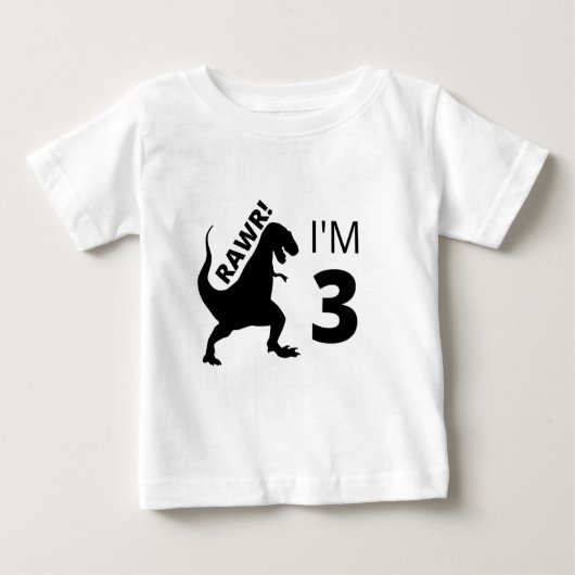 Rawr! Ich bin 3 T - Shirt Dinosaurier (Vorderseite)