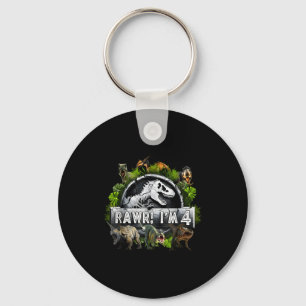 Rawr ich bin 4 4. Geburtstag T Rex Dinosaurier Lus Schlüsselanhänger
