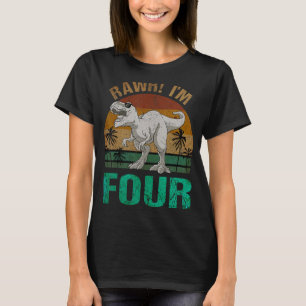 Rawr Ich bin 4. Geburtstag T-rex Dinosaurus Saurus T-Shirt