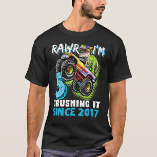 Rawr Ich bin 5 Monster Truck Dinosaurier 5. Geburt T-Shirt