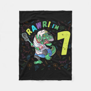 Rawr ich bin 7 Dinosaurier T-rex 7 Jahre alter Jun Fleecedecke