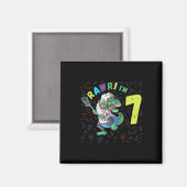 Rawr ich bin 7 Dinosaurier T-rex 7 Jahre alter Jun Magnet (Vorderseite/Rückseite)