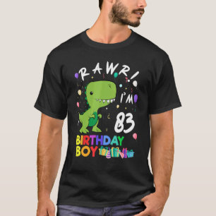 Rawr Ich bin 83 Niedlich Dinosaurier Geburtstag T-Shirt