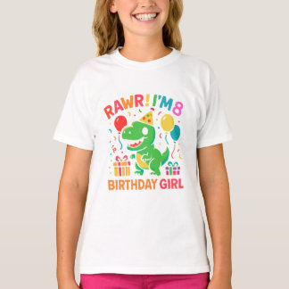 Rawr ich bin 8 Dinosaurier Geburtstagskind T-Shirt