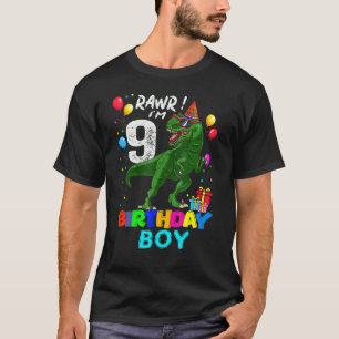 Rawr ich bin 9. Geburtstag Rex Dinosaurier Party f T-Shirt