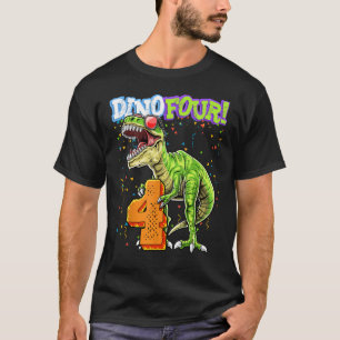 Rawr Ich bin ein Dinofour T Rex Dinosaurier 4. Geb T-Shirt