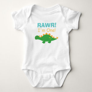 Rawr, ich bin Eins, süßer Dinosaurier für Babys Baby Strampler