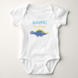 Rawr, ich bin Eins, süßer Dinosaurier für Babys Baby Strampler