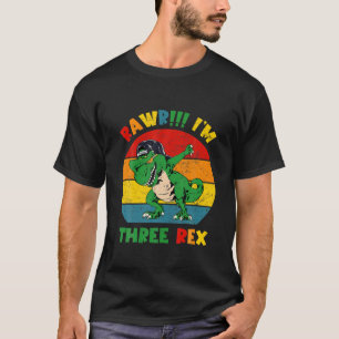 Rawr Ich bin Three Rex Phantastisch 3Rd Geburtstag T-Shirt