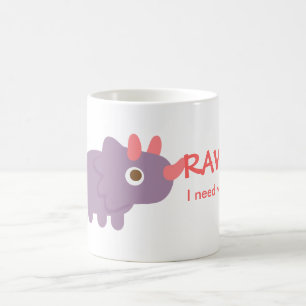 Rawr, ich brauche Wasser, lustiger Triceratops Din Kaffeetasse