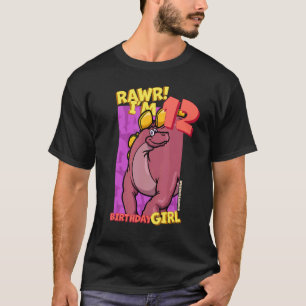 Rawr I'm 12 Birthday Girls 12. Geburtstag Dino Wue T-Shirt