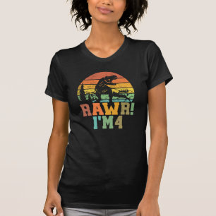 Rawr Im 4 Dinosaur T Rex 4 Jahre alt T-Shirt