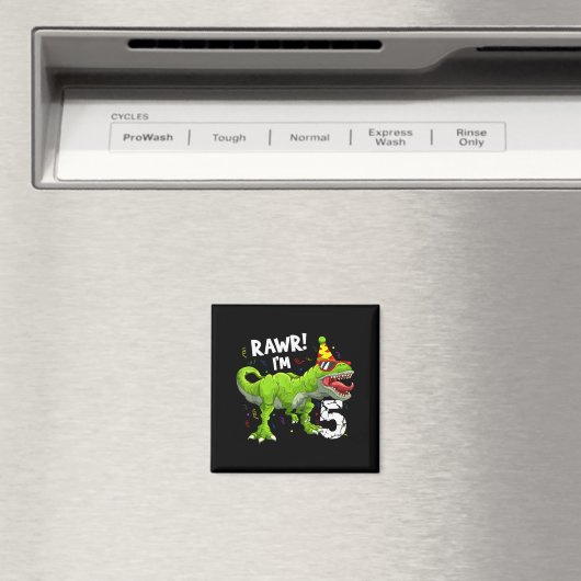 Rawr I'm 5 5th Birthday T Rex Dinosaur Funny Party Magnet (In Situ (Geschirrspüler))