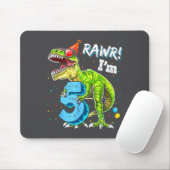 Rawr I'm 5 5th Birthday T Rex Dinosaur Funny Party Mousepad (Mit Mouse)