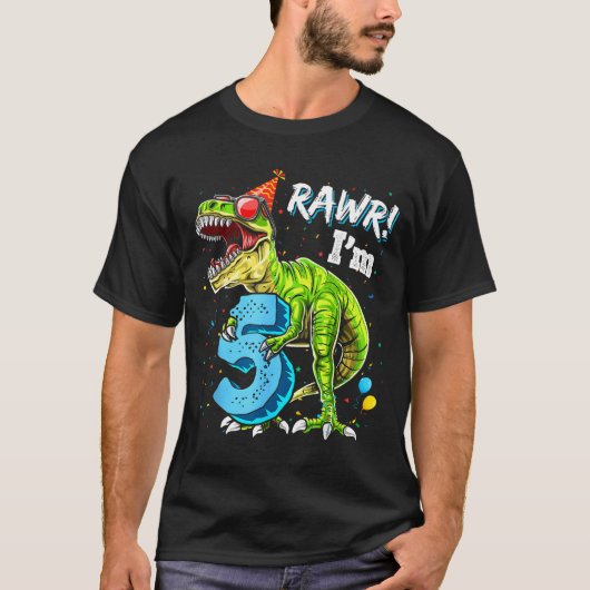 Rawr I'm 5 5th Birthday T Rex Dinosaur Funny Party T-Shirt (Vorderseite)