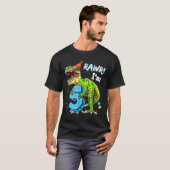 Rawr I'm 5 5th Birthday T Rex Dinosaur Funny Party T-Shirt (Vorne ganz)