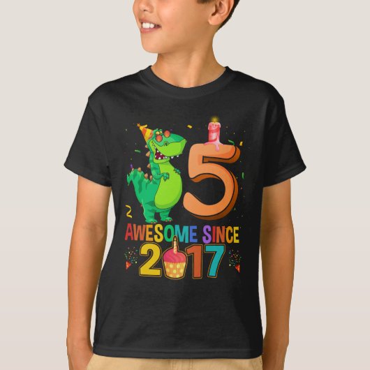 Rawr I'm 5 Kids 5 Year Old 5th Birthday T-Shirt (Vorderseite)