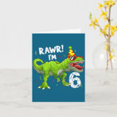 Rawr I'm 6 6th Birthday T Rex Dinosaur Funny Party Karte (Gelbe Blume)