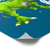 Rawr I'm 6 6th Birthday T Rex Dinosaur Funny Party Poster (Ecke)