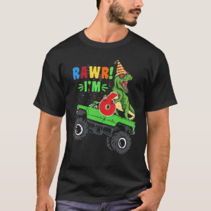 Rawr Im 6 Dinosaur TRex Monster Truck 6. Geburtsta T-Shirt