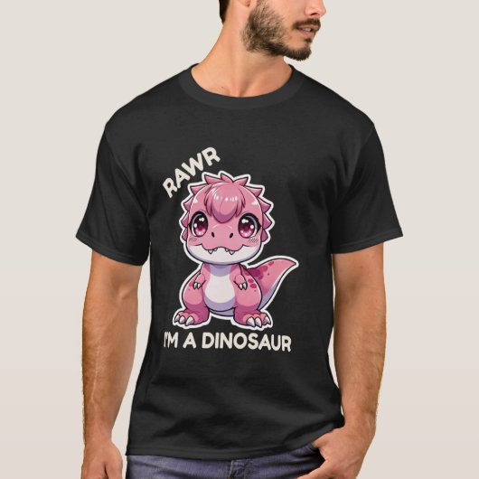 Rawr I'm A Dinosaur Cartoon T Rex Monster T-Shirt (Vorderseite)