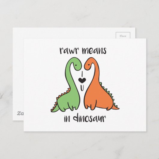 Rawr in Dinosaur Postkarte (Vorne/Hinten)