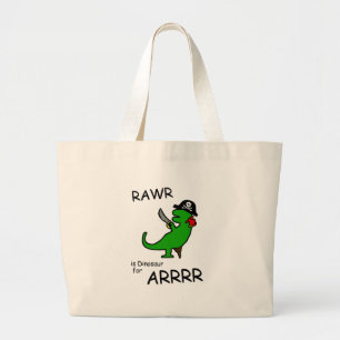 RAWR ist Dinosaurier für ARRR Jumbo Stoffbeutel