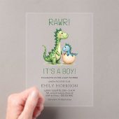 Rawr ist eine Baby Dinosaur Baby Boy Dusche Acryleinladungen (Insitu (Handheld))