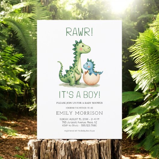 Rawr ist eine Baby Dinosaur Baby Boy Dusche Einladung