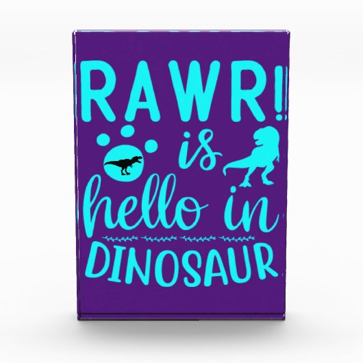 Rawr! Ist Hello in Dinosaur Foto Block (Vorderseite)