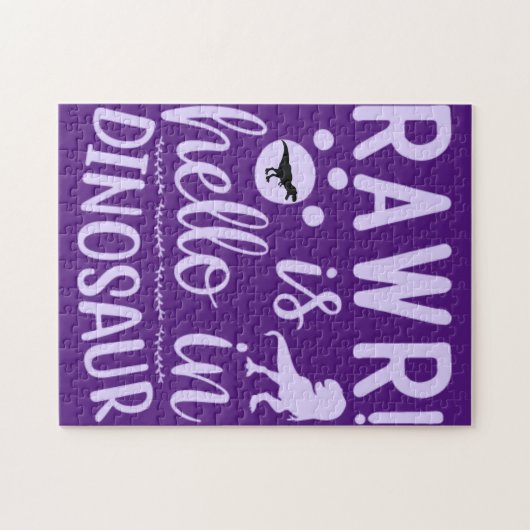 Rawr! Ist Hello in Dinosaur Jigsaw Puzzle (Horizontal)