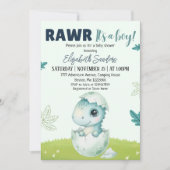 Rawr It’s a Boy Dinosaur Baby Shower Invitation Einladung (Vorderseite)