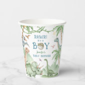 Rawr Junge Dinosaurier-Baby-Party Pappbecher (Vorderseite)
