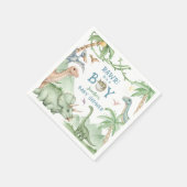 Rawr Junge Dinosaurier Baby Shower Papier Serviette (Ecke)