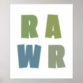 RAWR Kids Room Dinosaurier Wall Art Poster (Vorne)