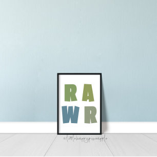 RAWR Kinderzimmer Dinosaurier Wandkunst Poster