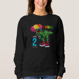 Rawr Level 2 Geburtstag des Jungen Sweatshirt