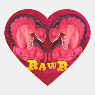 Rawr Liebe-ein-saurus Herz-Aufkleber