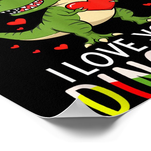 Rawr Means I Love You In Dinosaur Valentine’s Day  Poster (Ecke)